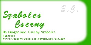 szabolcs cserny business card